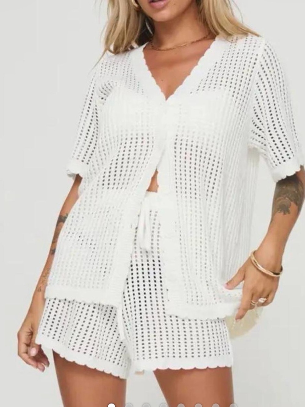 Princess Polly Open-Knit Short Sleeve Cover Up